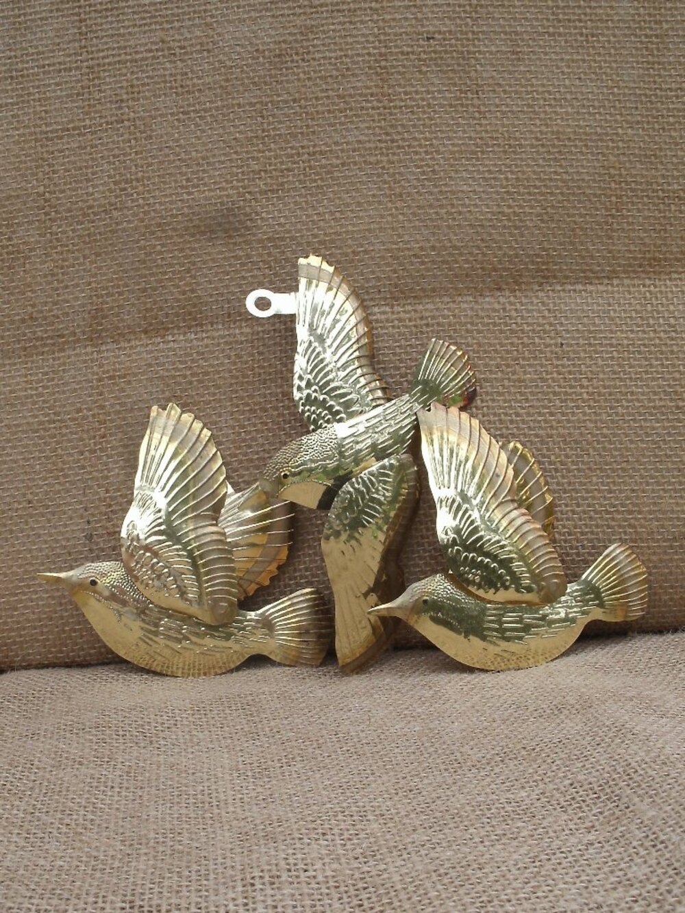Vintage Homco Brass Flying Birds Wall Decorations